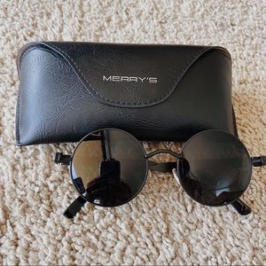 Merry’s vintage round circle sunglasses black